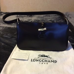 Longchamp shoulder bag in chocolate leather